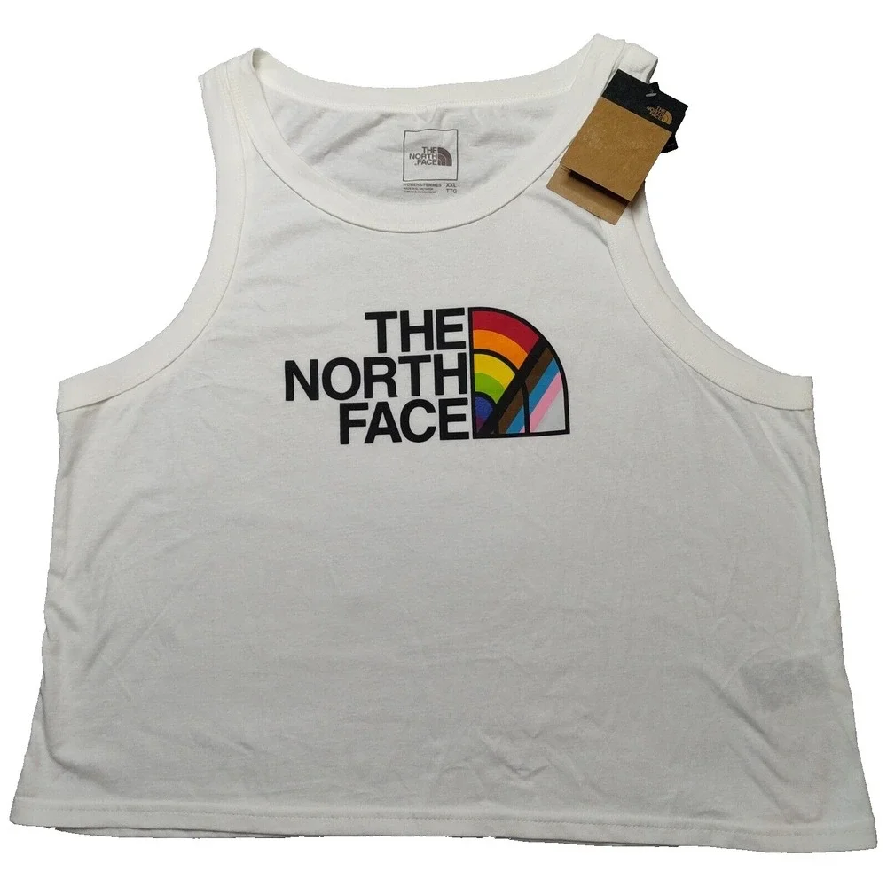 NORTH FACE PRIDE Women 2XL White Sleeveless Tank Top‎ NEW